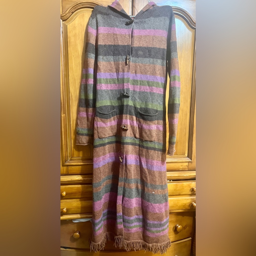 Sundance long lambswool hoodie Toggle duster.